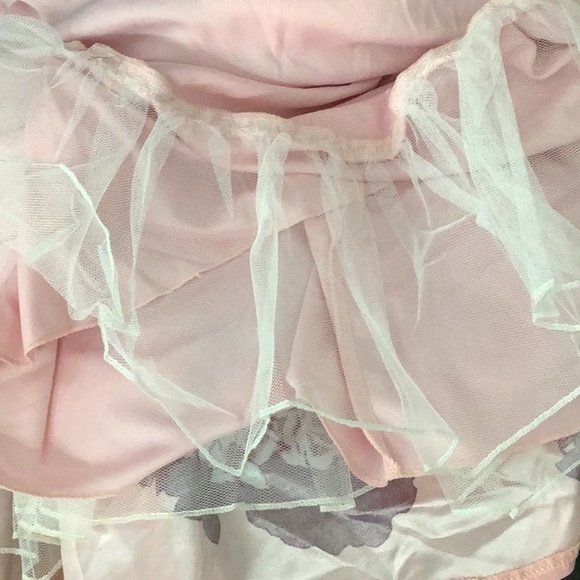 City Studios Juniors Size 3 Pink Floral Flirty Double Ruffle Skirt. New - Picture 5 of 7